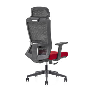 Wholesale high Back office Mesh Executive Chair , Nylon base,PP Armrest,Height adjustable headrest(YF-GA12-Red)