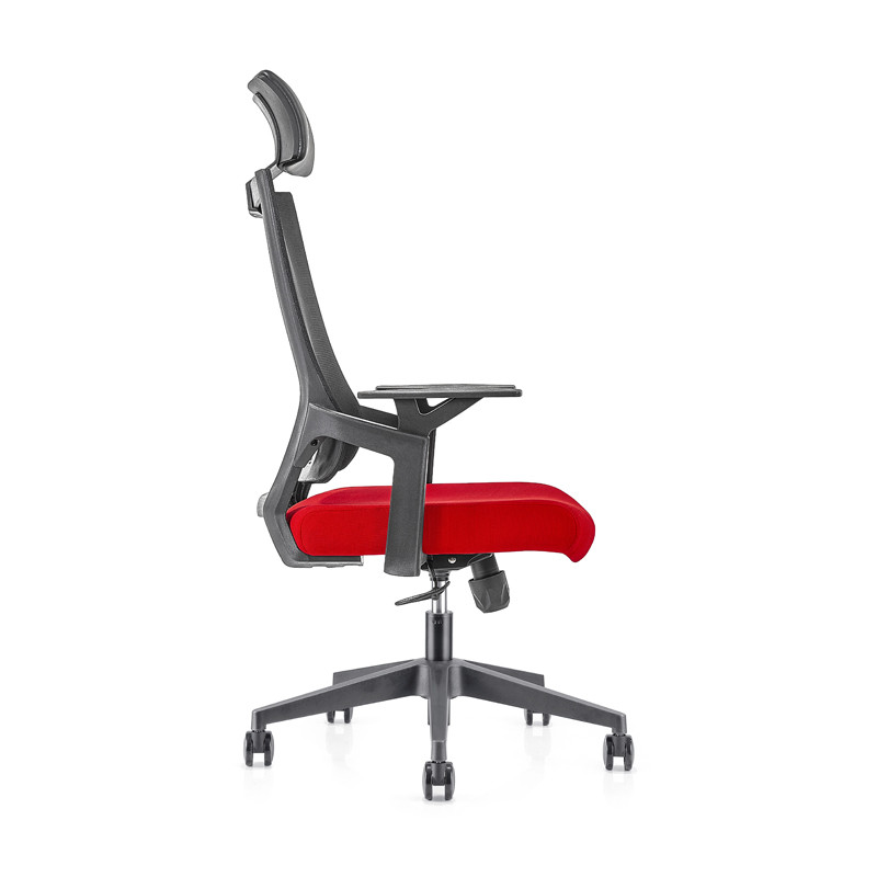كرسي تنفيذي شبكي للمكتب الخلفي العالي مع قاعدة من الألومنيوم ، مسند ذراع PP ، مسند رأس قابل لتعديل الارتفاع (YF-GA13)