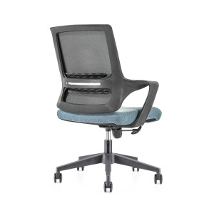 Сетчатое кресло среднего бэк-офиса с нейлоновым основанием 320 мм, подлокотник из полипропилена (YF-GB16-Blue)