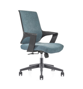 Middle Back office Mesh Chair with 320mm nylon base,PP Armrest(YF-GB16-Blue)
