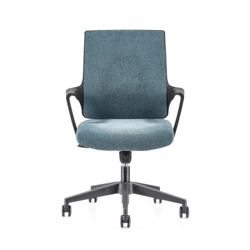 Сетчатое кресло среднего бэк-офиса с нейлоновым основанием 320 мм, подлокотник из полипропилена (YF-GB16-Blue)