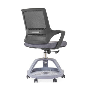 Wholesale Grey Middle back thicken mesh office chair, nylon Base,PP Armrest,Round feet for luggage(YF-GD16)