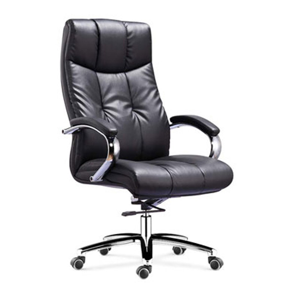 Wholesale High Back Leather Executive Chair - with Chrome Armrests & Base for Office