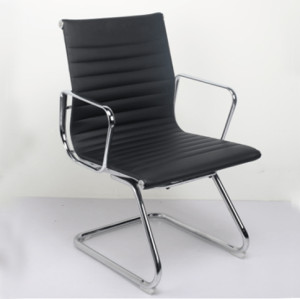Wholesale Mid-Back Leather Office Reception and Guest Chair with Aluminum armrests(YF-C968F-2)