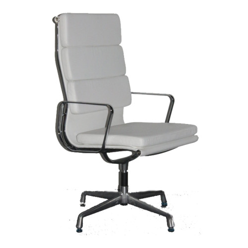 High Back Office Chair | Leather Chair With Aluminum Armrest For Home Office Supplier
