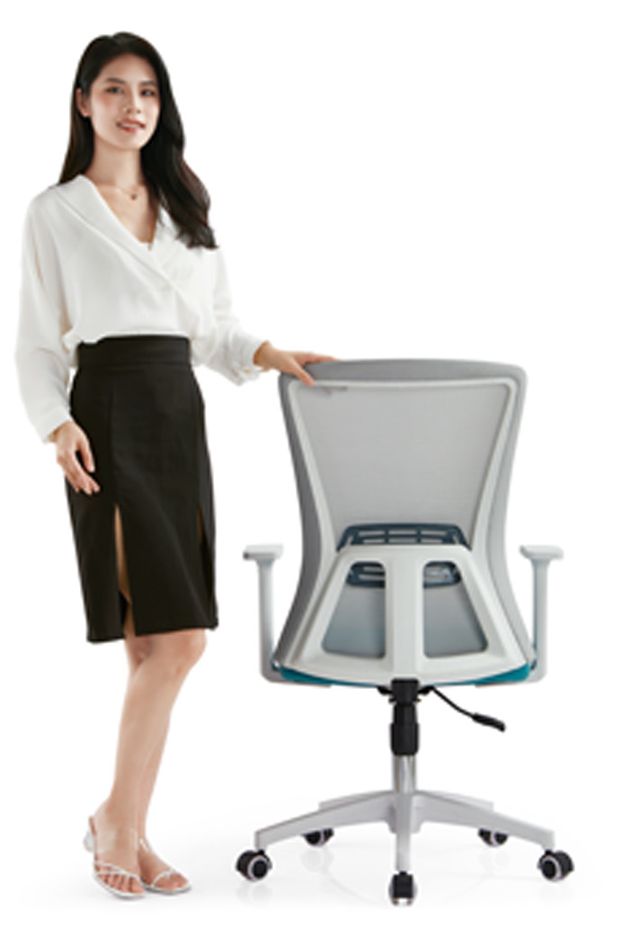 Mid-back mesh office reclining chair with ergonomic and rotating design(YF-B259)