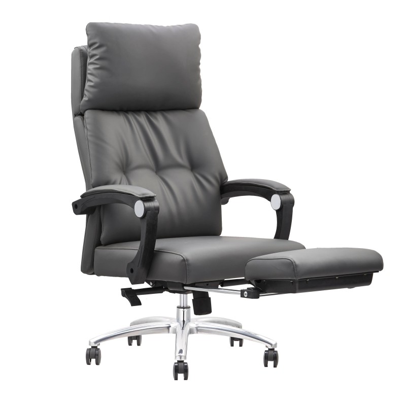 Wholesale Ergonomic Leather Office Reclining Chair With Footrest (YF-A102)