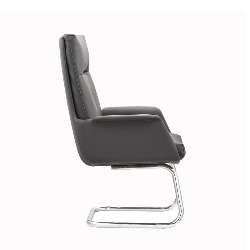 Wholesale modern leather office guest bow chair without wheels (YF-C096)