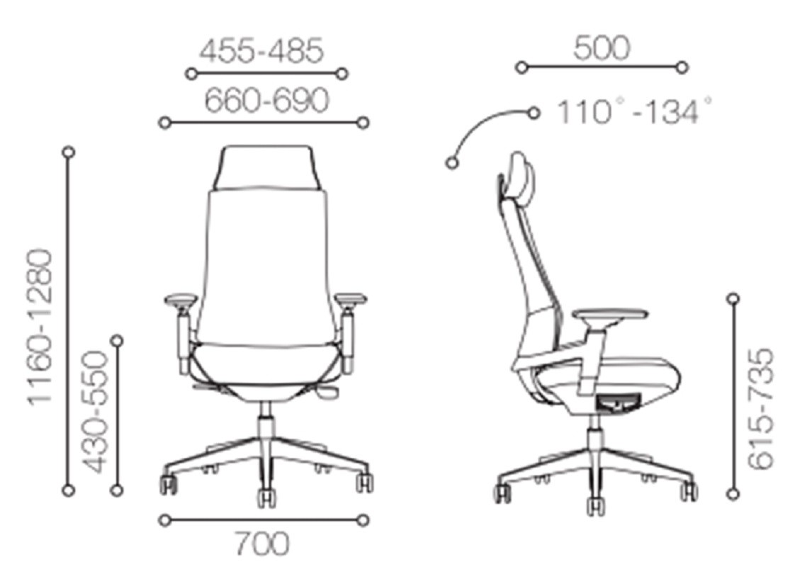 Silla ejecutiva de cuero con respaldo alto y base de aluminio (YF-A88BA)