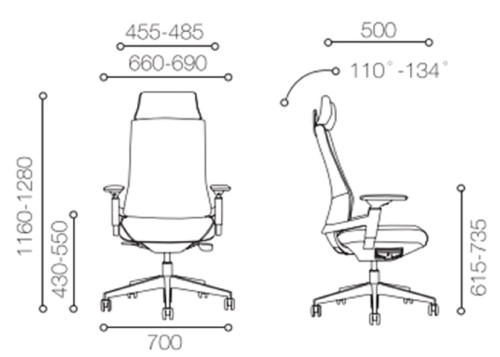 Кожаное кресло руководителя с высоким бэк-офисом с алюминиевым основанием (YF-A88BA)