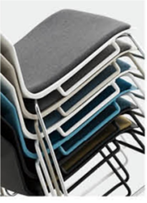 Silla de entrenamiento | silla apilable con cojín suave para el proveedor de la oficina (PX03B-C)