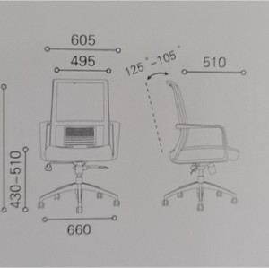 Средний бэк-офис сетчатый стул с алюминиевым основанием (YF-6628S)