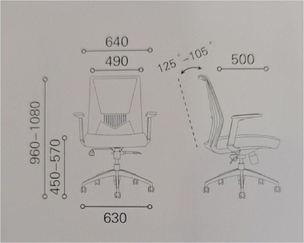 كرسي مكتب شبكي خلفي متوسط مع قاعدة ألومنيوم (YF-6630B-119)