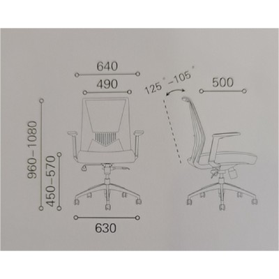 Middle Back Mesh Task Chair | Ergonomic Swivel Chair With Aluminum Base For Office Supplier