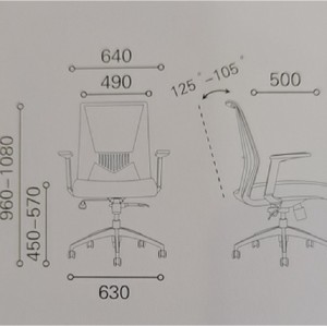 Средний бэк-офис сетчатый стул с алюминиевым основанием (YF-6630B-119)