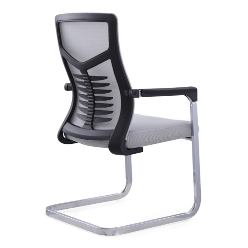 Gray Office Chair | Mesh Conference Chair With Bow-shaped Frame For Home Office Supplier in China