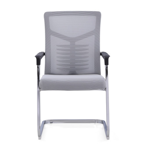 Gray Office Chair | Mesh Conference Chair With Bow-shaped Frame For Home Office Supplier in China