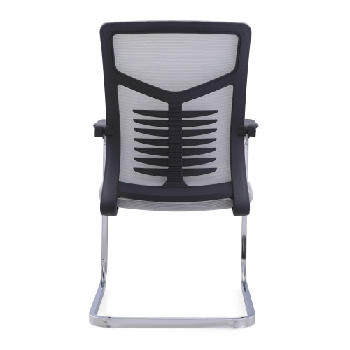 Gray Office Chair | Mesh Conference Chair With Bow-shaped Frame For Home Office Supplier in China