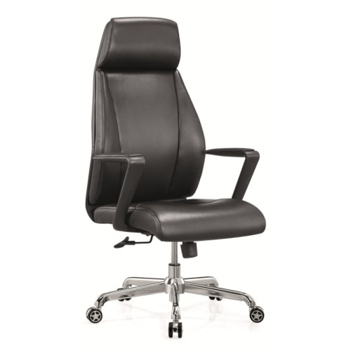 Modern Black Chair | Leather Executive Chair With Fixed Armrest For Home Office Supplier(YF-A238)