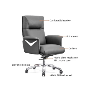Wholesale Mid-back Leather Armchair | PU Swivel Office Chair Supplier in China(YF-B331)