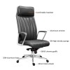 High-back Executive Chair | Leather Swivel Chair With Headrest For Home Office Supplier in China