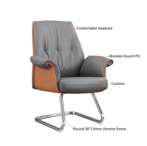 Wholesale Leather Office Guest Chair  | Mid-back Armrest Chair Supplier in China(YF-C378)