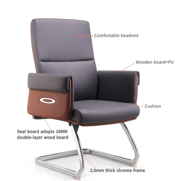 Wholesale PU Office Guest Chair  | Mid-back Armrest Chair Supplier in China(YF-D335)