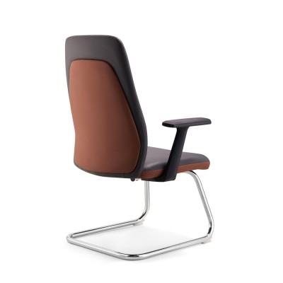 PU Office Guest Chair  | Mid-back Reception Chair For Office Supplier in China(YF-D345)