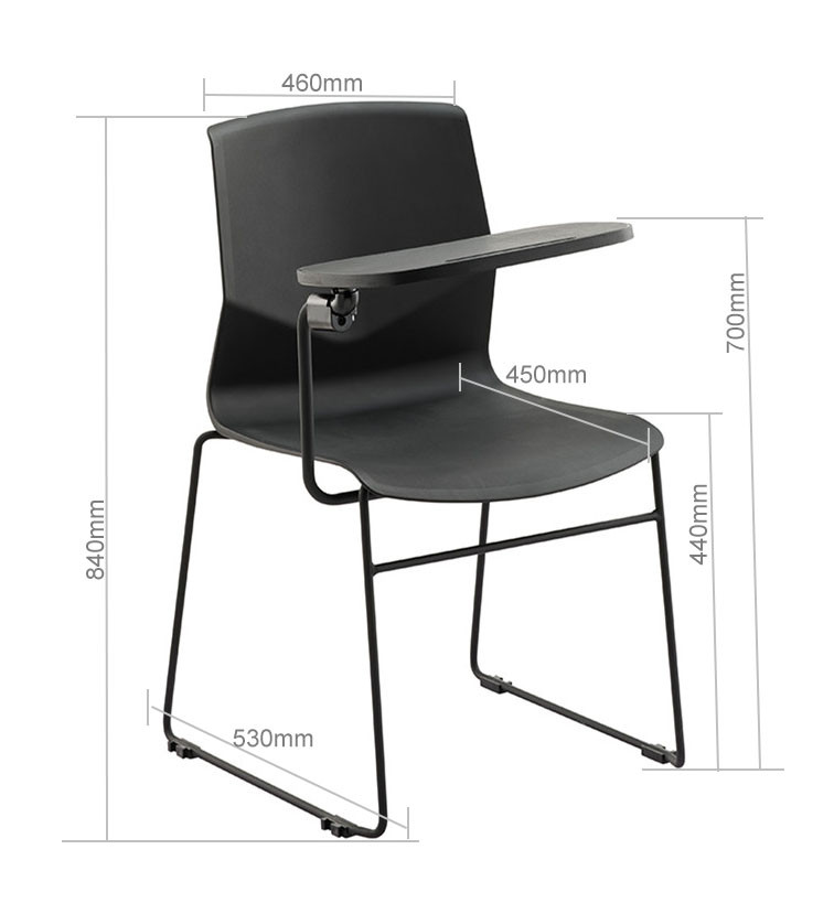 卸売スプレーおよび書き込みボード付き積み重ね可能なトレーニング会議椅子 (YF-PX01B-T)