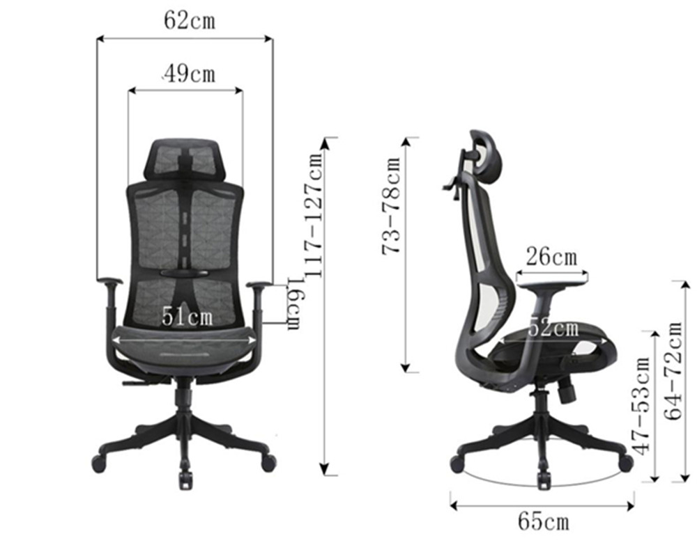 High back ergonomic executive chair