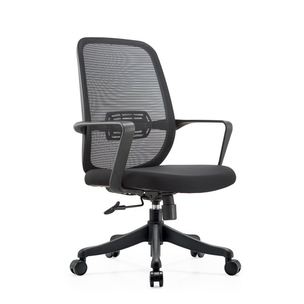 Silla giratoria negro | Silla de tareas con brazo PP para proveedor de oficinas en China