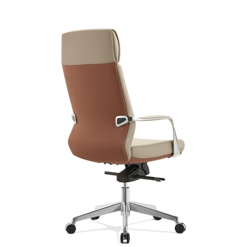 كرسي مكتب جلدي مريح | كرسي تنفيذي مزود بدعم قطني من الصين (YF-A639)