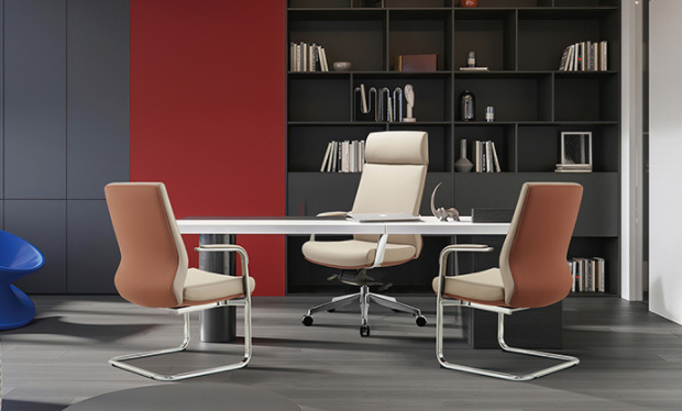 Эргономичный кожаный офисный стул | Исполнительный стул с поясничной опорой Китай Поставщик