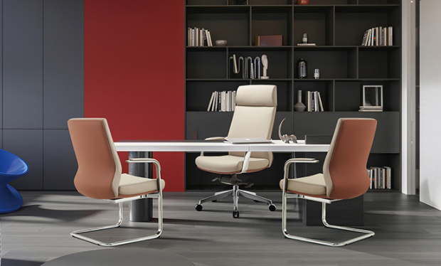 Silla de oficina ergonómica de cuero | Silla ejecutiva con soporte lumbar Proveedor de China