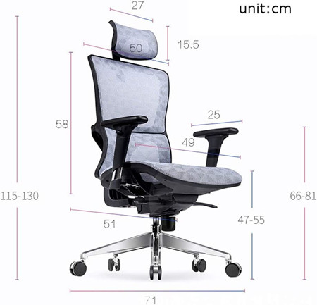 High back mesh office Reclining chair with ergonomic and rotating design(YF-A810)
