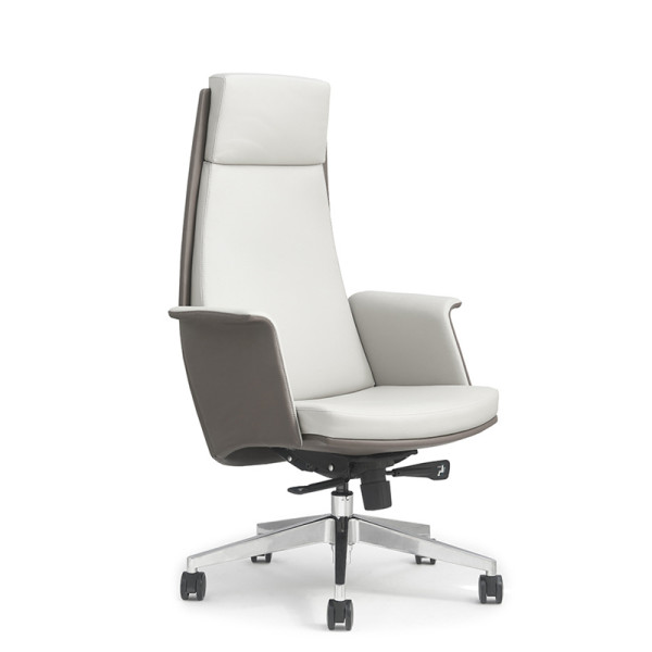 Leather Armchair | High Back Executive Chair With Aluminum Base For Office Supplier