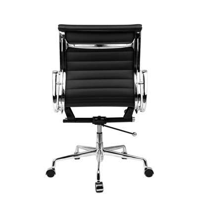 Wholesale Mid-Back Leather Task Chair With Aluminum Armrests For Office Supplier