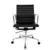 Wholesale Mid-Back Leather Task Chair With Aluminum Armrests For Office Supplier