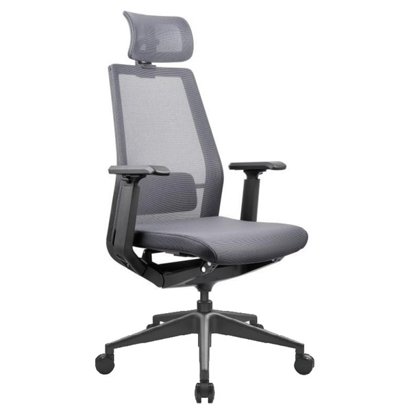 كرسي تنفيذي شبكي للمكتب الخلفي العالي مع قاعدة من الألومنيوم ومسند رأس قابل للتعديل ومسند ذراع PU (YF-A008)