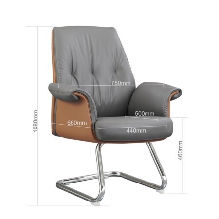 Wholesale Leather Office Guest Chair | Mid-back Armrest Chair Supplier in China(YF-C378)