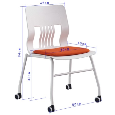 Silla de entrenamiento apilable de oficina moderna Y&F con cojín y ruedas (YF-01001)