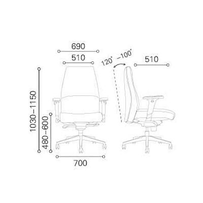 Y&F Mid-back PU Leather Office Executive Chair with Wood Surface Armrests(YF-622-021)