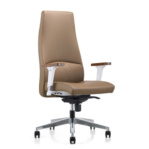 Y&F High back Big & Tall PU Leather Office Executive Chair with Wood Surface Armrests Supplier