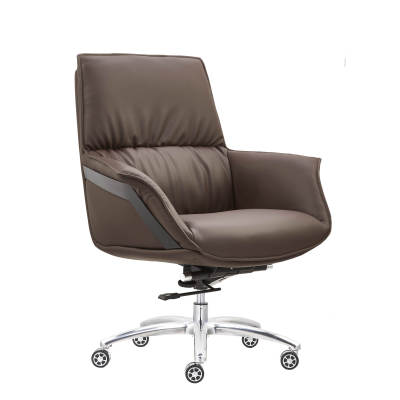 Swivel Leather Task Chair | Mid-Back Ergonomic Chair For Home Office China Supplier