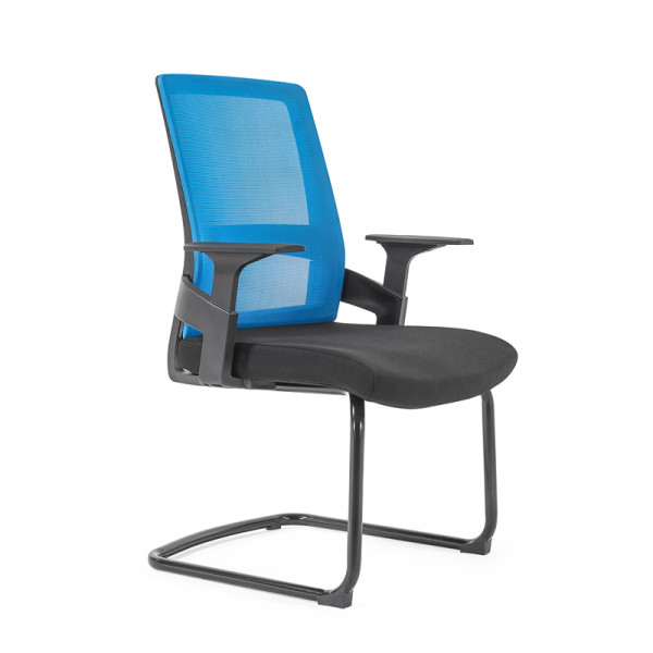 Blue Office Guest Chair | Mesh Chair With Lumbar Support  For Reception Room Supplier