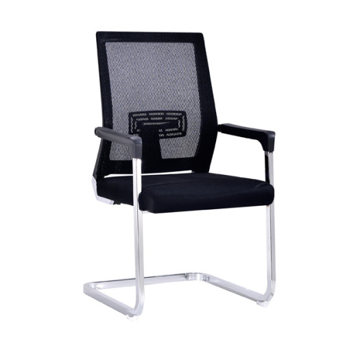 Middle Back Black Office Guest Chair With Mesh Back And Chrome frame Supplier(YF-A-105)