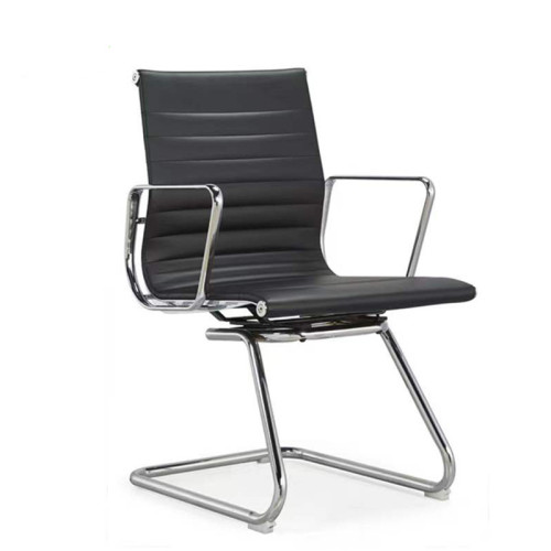Wholesale Mid-Back Leather Office Reception and Guest Chair with Aluminum armrests(YF-C968F-2)