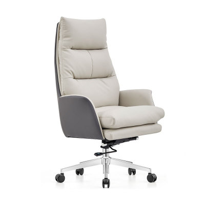 Chaise ergonomique en cuir en gros | Fournisseur de chaise de bureau pivotante exécutive avec base chromée