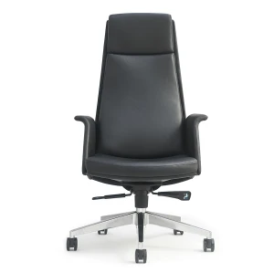 Leather Armchair | High Back Executive Chair With Aluminum Base For Office Supplier