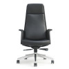 Sillón de cuero | Silla ejecutiva con respaldo alto y base de aluminio para oficina